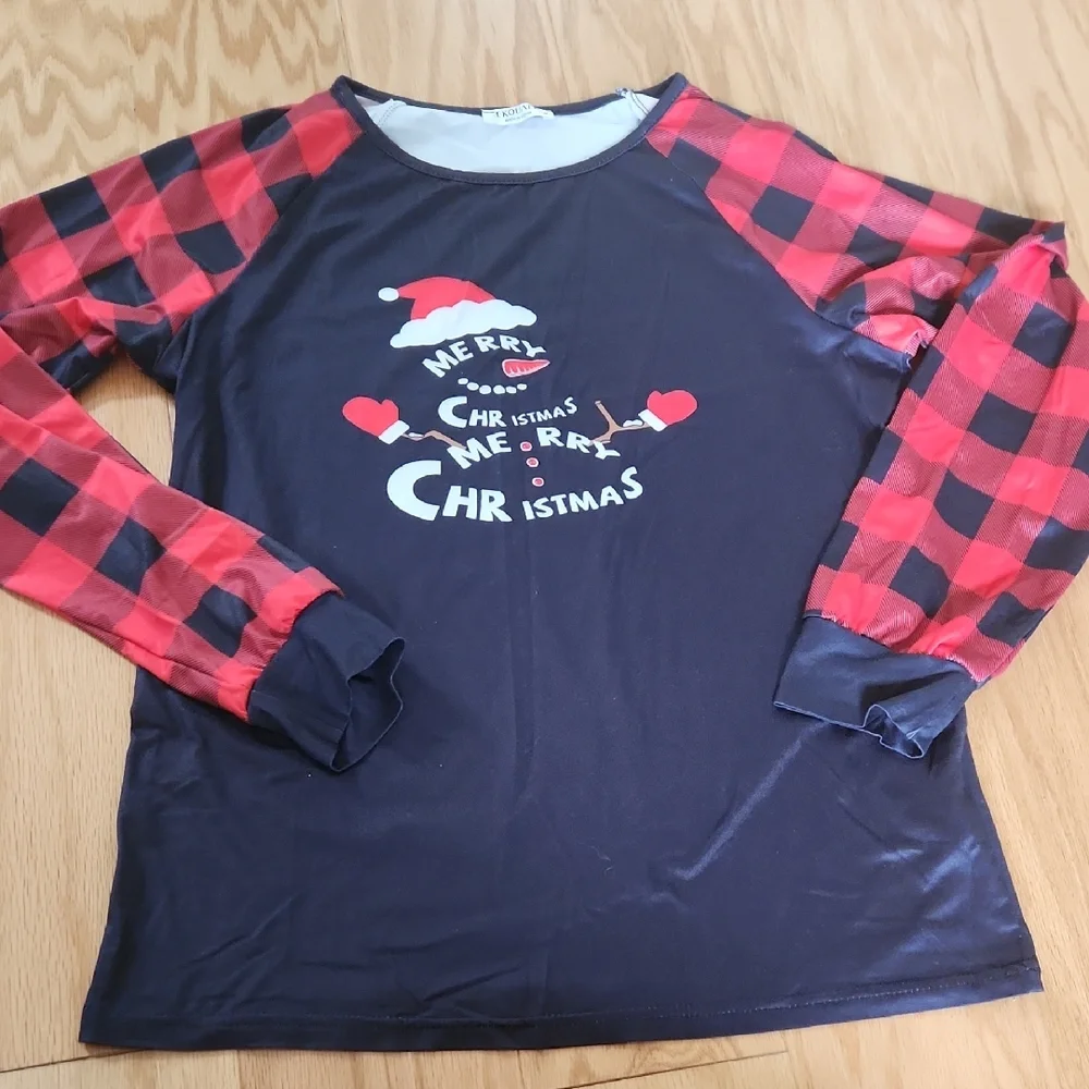 Ekouaer Christmas Pajamas Long Sleeve Matching Sets with Plaid Pants Medium